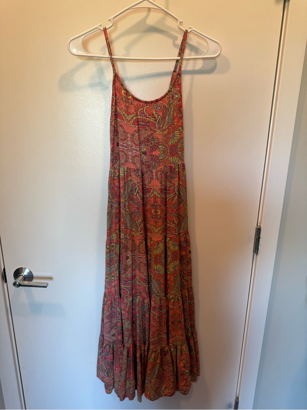 Bohemian Red Paisley Maxi Dress